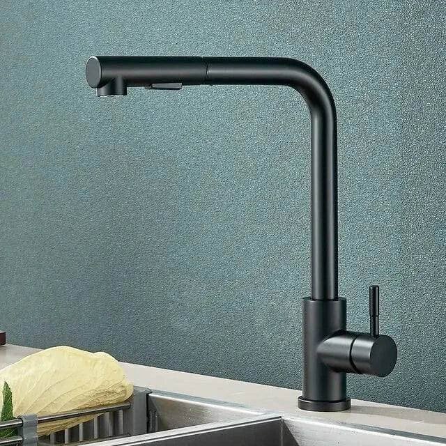 Noir Douchette Robinet Cuisine Mitigeo